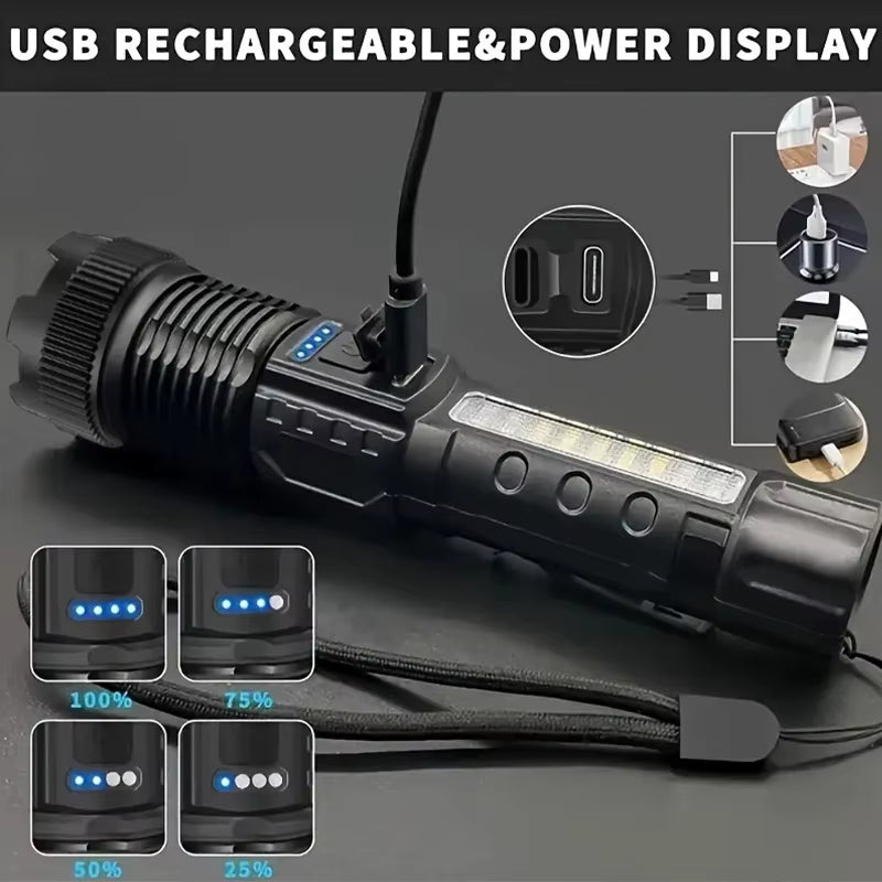 Lot de 2 Lampes Torches LED Haute Puissance – Rechargeables & Ultra Polyvalentes