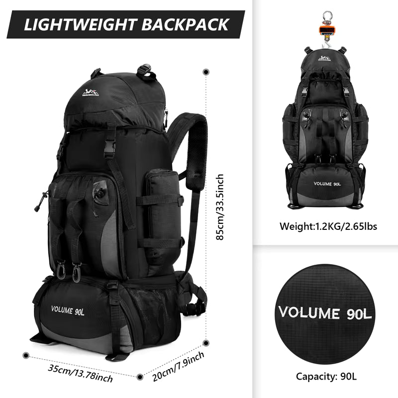 Sac à Dos de survie 90L + Housse Imperméable – Conçu pour l’Aventure Ultime