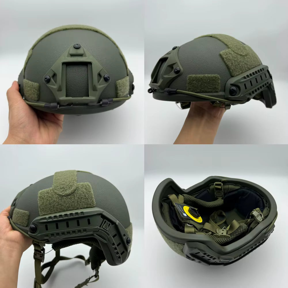 Casque Tactique Militaire – Modèle Haute Résistance avec Rails et Support NVG